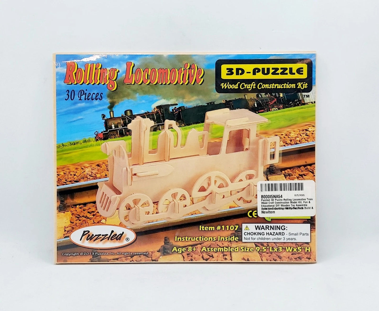 Wooden Rolling Locomotive 3D Puzzle