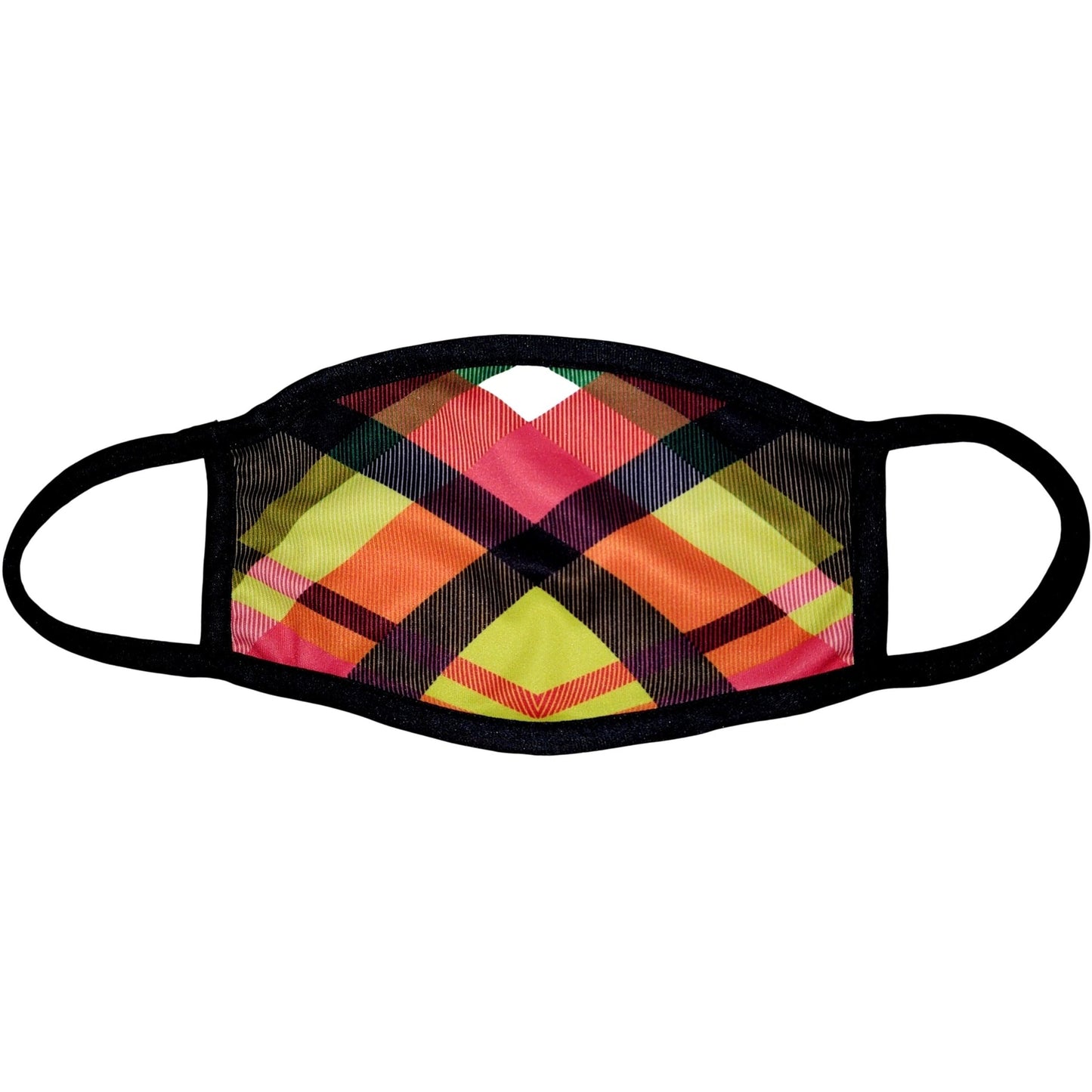 Vibrant Plaid Design Fashion Mask with PM2.5 Filter ~ Washable and Reusable