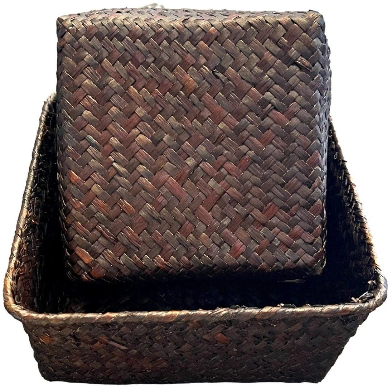 Mahogany Set of 2 Storage Baskets