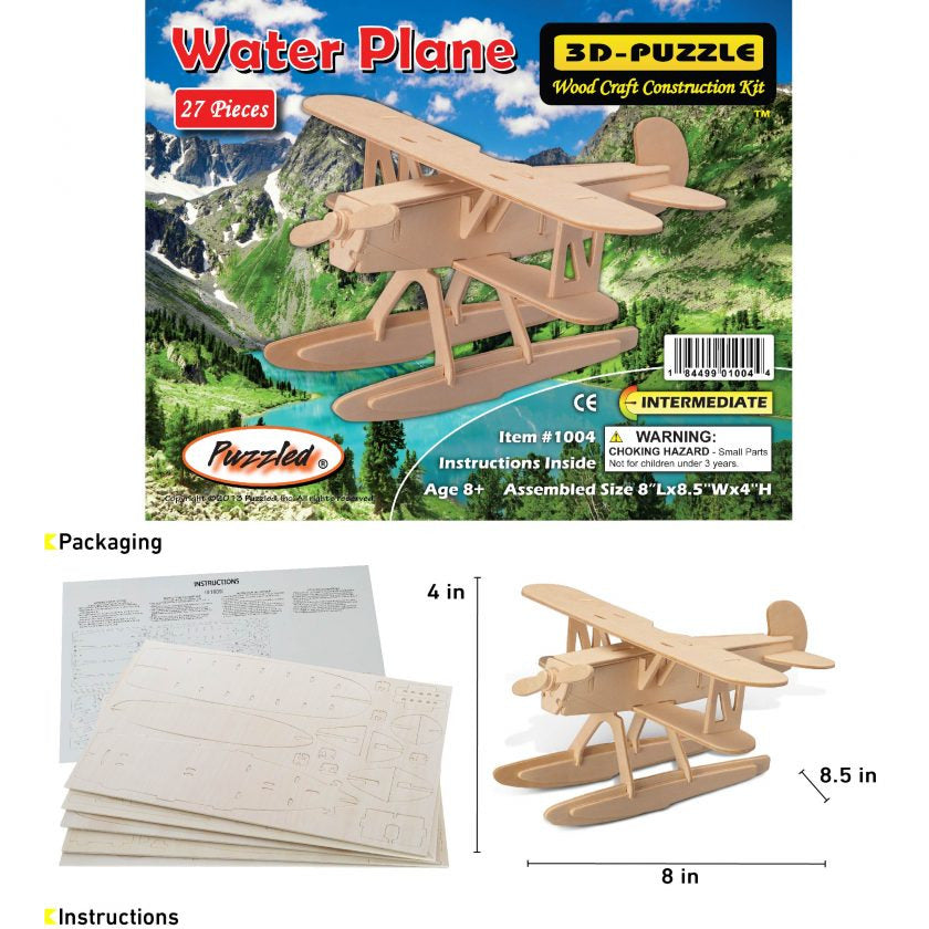 Wooden Water Plane 3D Puzzle