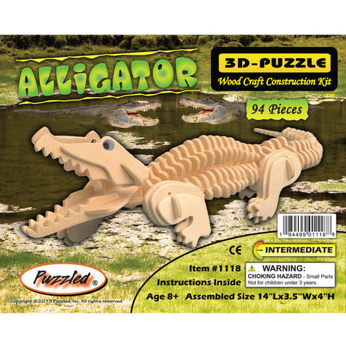 Wooden Alligator 3D Puzzle