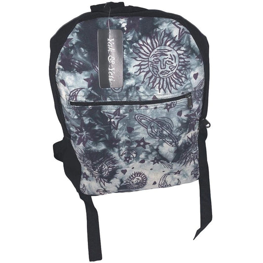 Yak & Yeti Sun, Moon, Stars and Planet Tie Dye Backpack