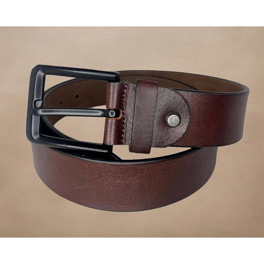 Real Genuine Leather Unisex Textured Belt