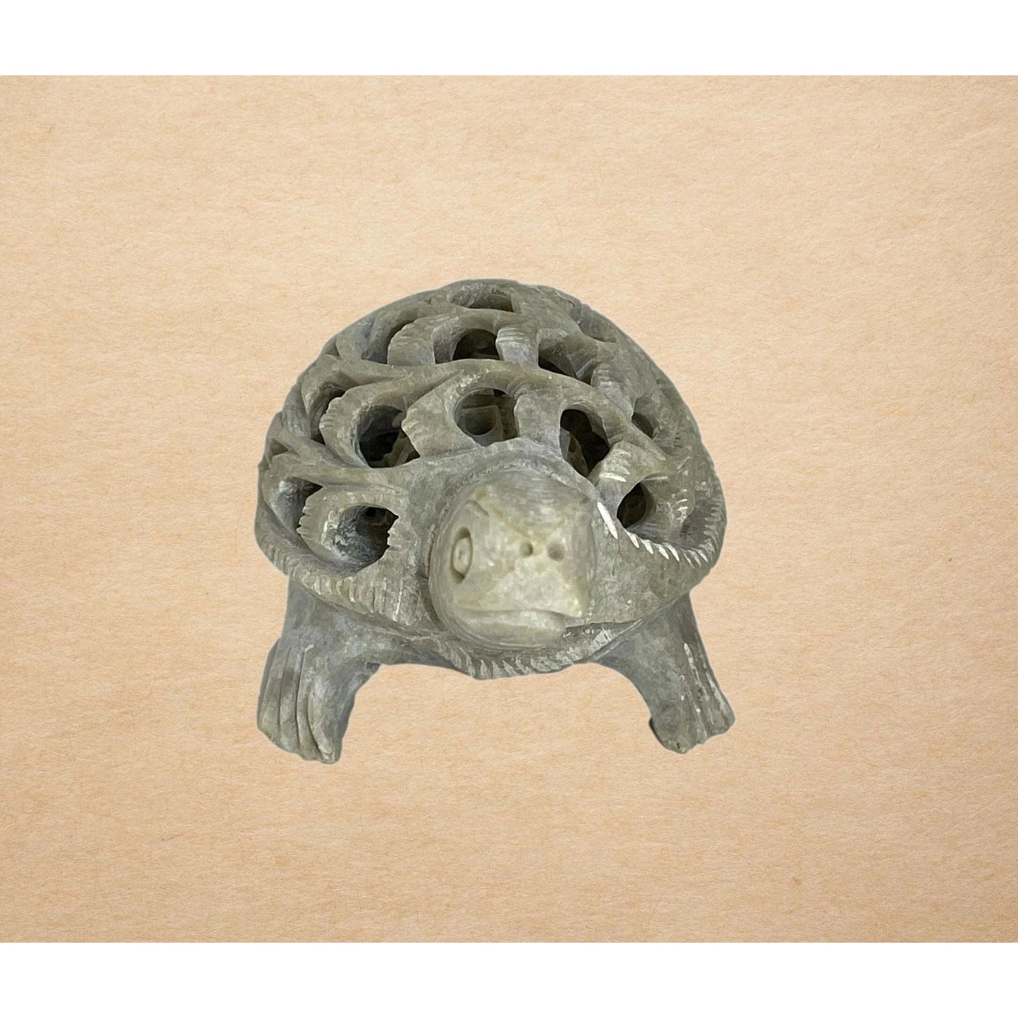 Soap Stone Craved Turtle with Baby Turtle Inside Sculpture
