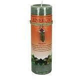 Energy Pillar Candle with Unakite Crystal Pendant/Necklace