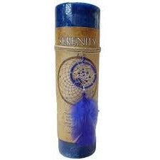Serenity Pillar Candle with Dream Catcher Pendant/Necklace