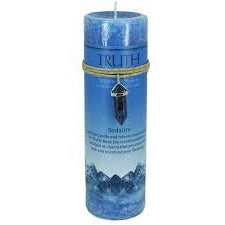 Truth Pillar Candle with Sodalite Crystal Pendant/Necklace