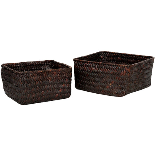 Mahogany Set of 2 Storage Baskets