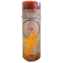 Energy Pillar Candle with Dream Catcher Pendant/Necklace