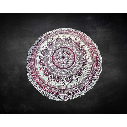 72" Circle Mandala 100% Cotton Tapestry
