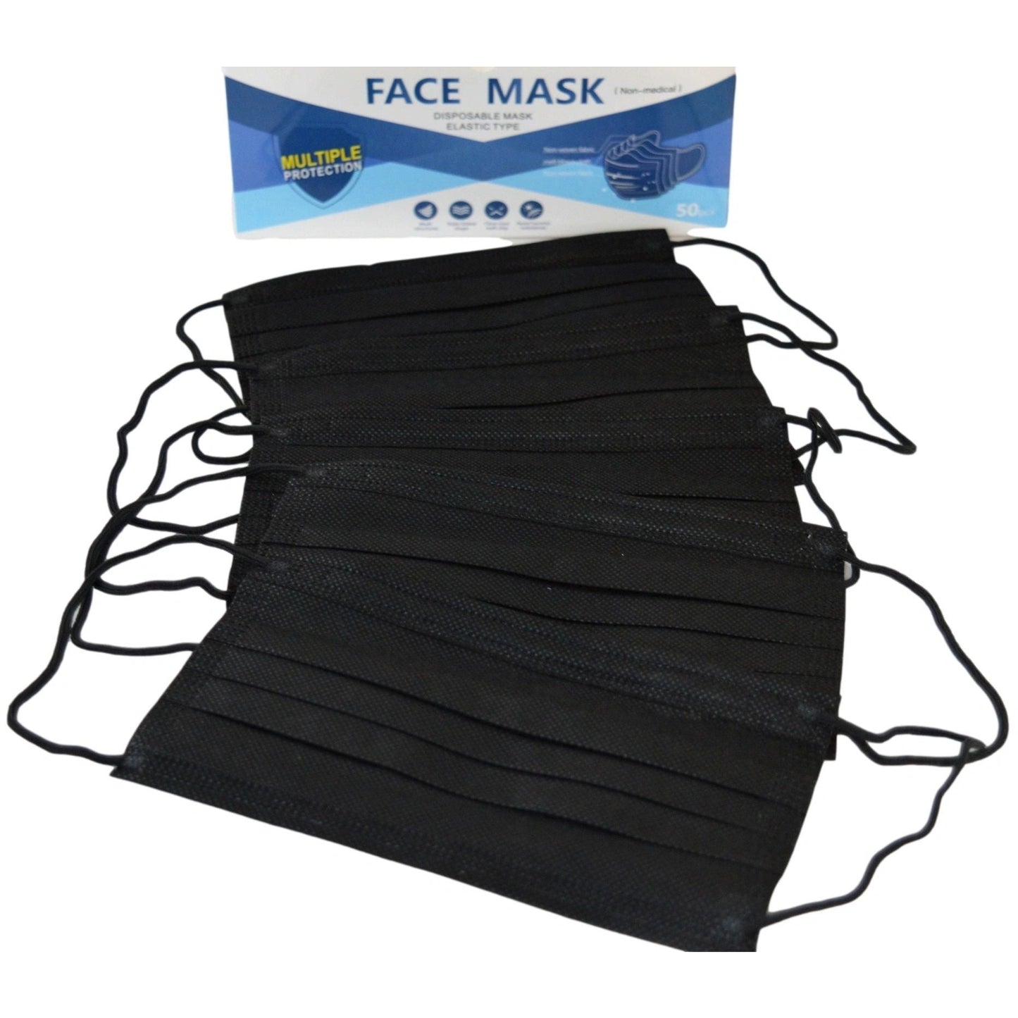 3 Ply Disposable Face Mask, Non-Medical High Filtration Ventilation Security, Hygiene Protection Safety Cover