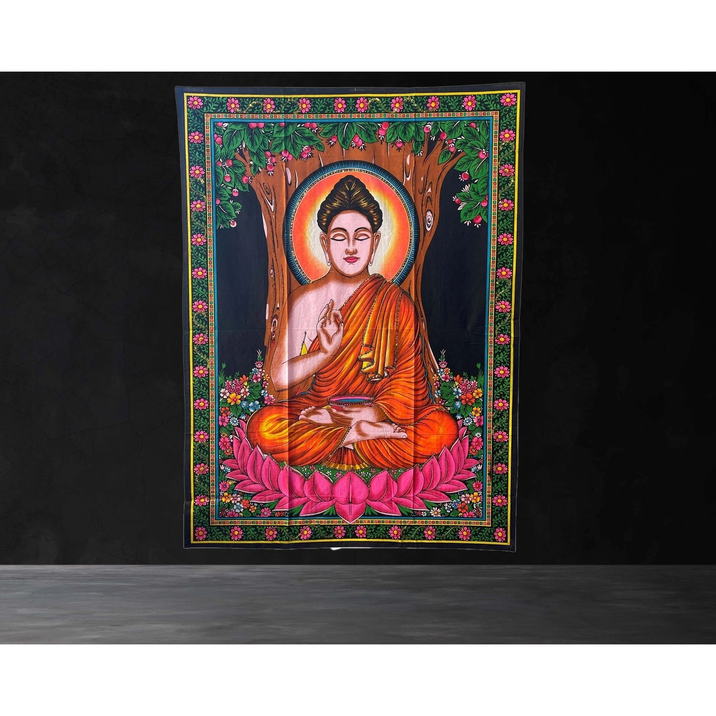 Blessing Buddha Tapestry with Sequins