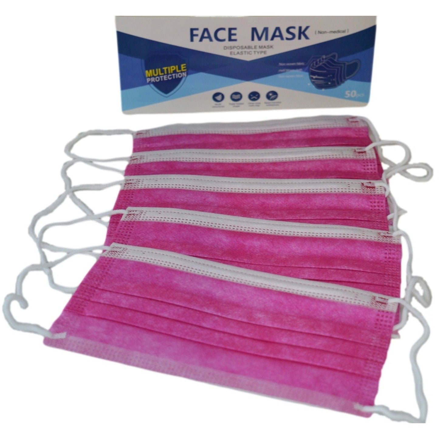 3 Ply Disposable Face Mask, Non-Medical High Filtration Ventilation Security, Hygiene Protection Safety Cover