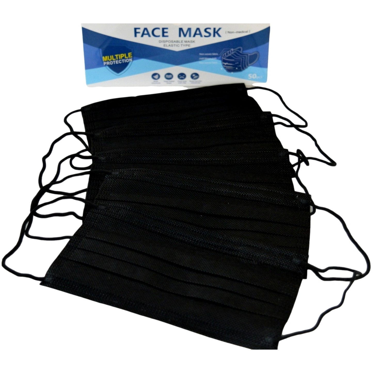 50 pieces - Adult Disposable Non-Medical Face Mask - 3 Ply-Clearance