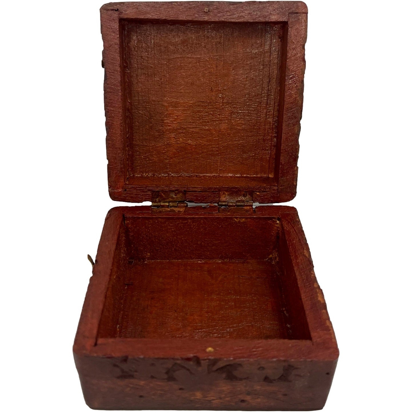 Sheesham Wooden Box with 2 Elephant Brass Inlay