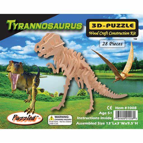Wooden Tyrannosaurus 3D Puzzle
