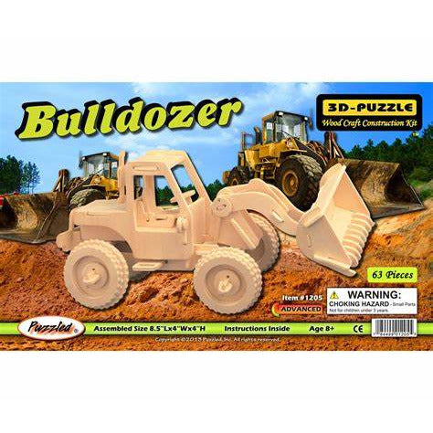 Wooden Bulldozer 3D Puzzle