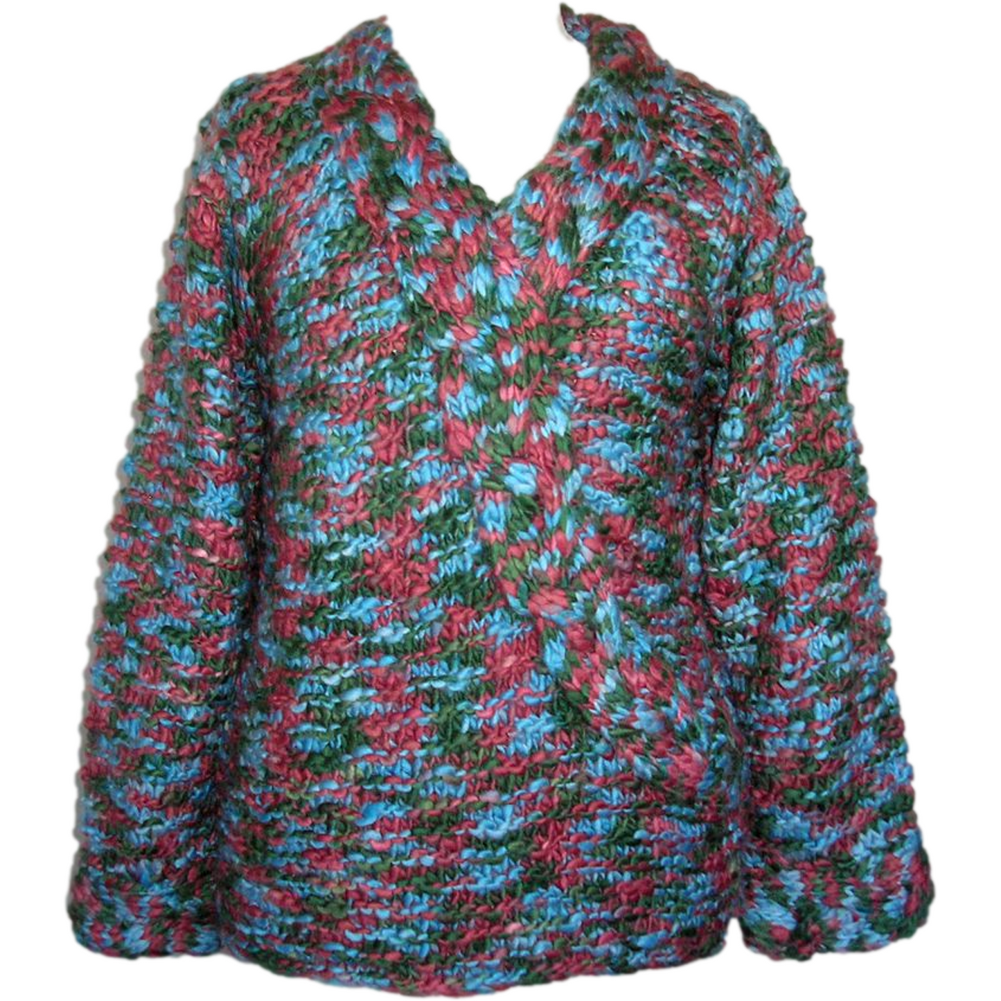 Adini Long Sleeve V-Neck Bulky Sweater