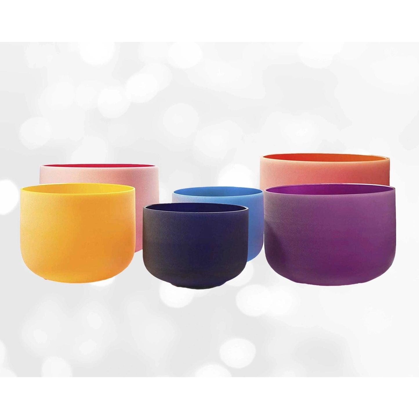 Chakra Quartz Crystal Singing Bowls ~ Rainbow Colors ~ 7"-14" sizes