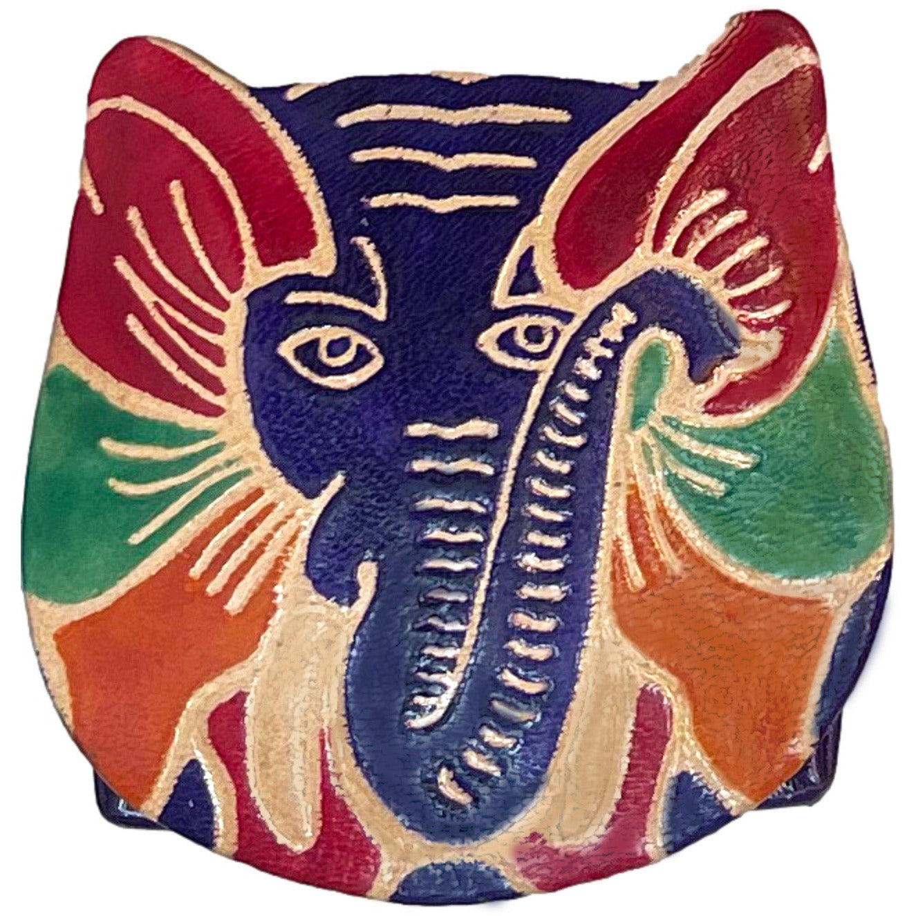 Twin Royal Elephants Design Ethnic Hand Embossed Shantiniketan Leather  Indian Shopping Bag - Yahoo Shopping