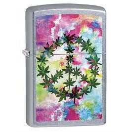 Zippo Lighter - Pot Leaf Peace Sign