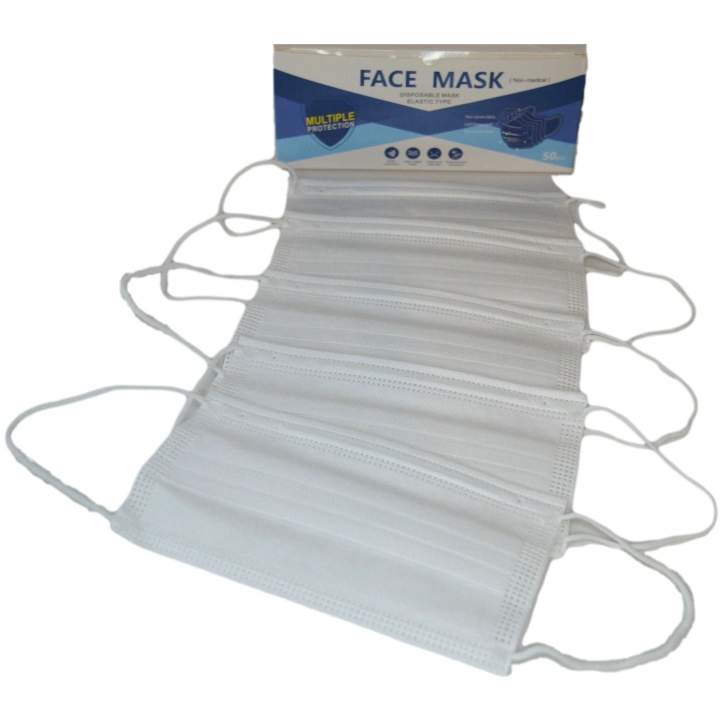 3 Ply Disposable Face Mask, Non-Medical High Filtration Ventilation Security, Hygiene Protection Safety Cover