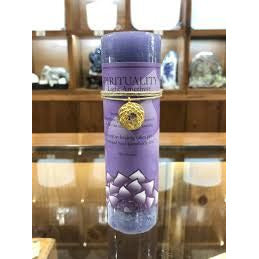 Spirituality Pillar Candle with Amethyst Gem Pendant/Necklace