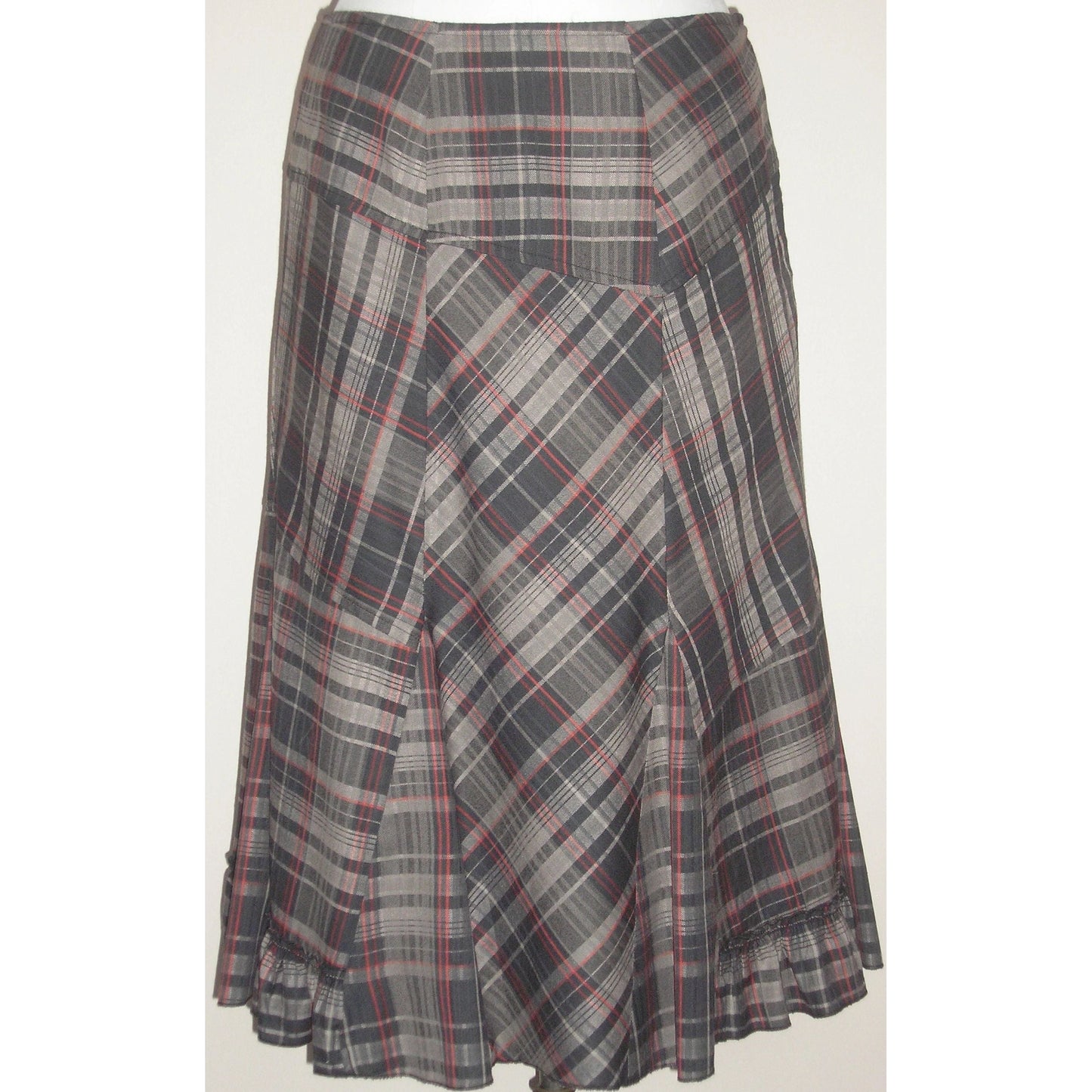 Adini USA Multi-Color Plaid Fit and Flare Skirt