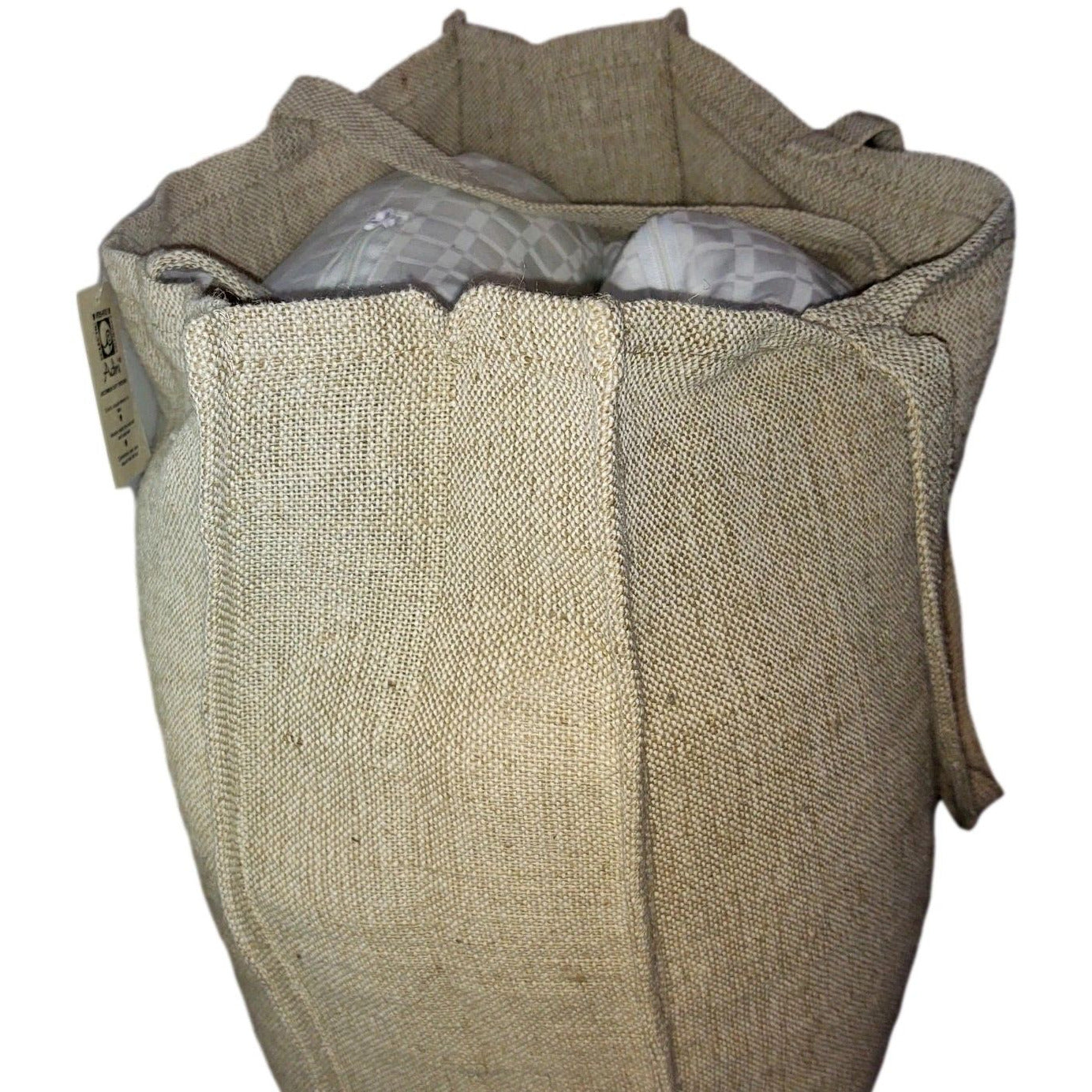 100% Natural Jute and Cotton Burlap Reusable Shopping Bag