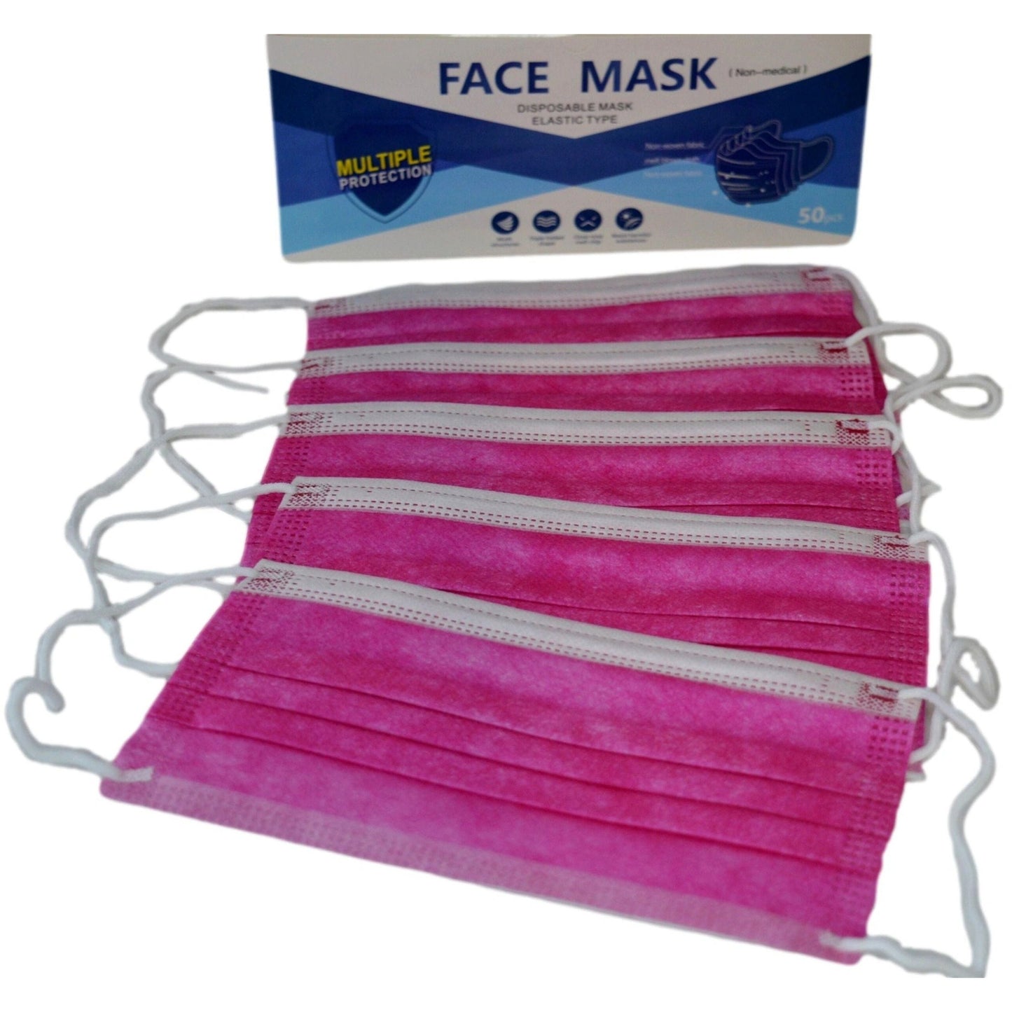 50 pieces - Adult Disposable Non-Medical Face Mask - 3 Ply