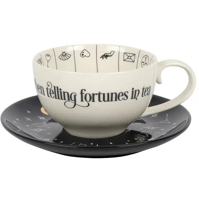 Fortune Telling Ceramic Teacup and Saucer