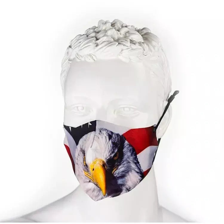 Washable American Eagle Fashion Face Mask With PM2.5 Filter